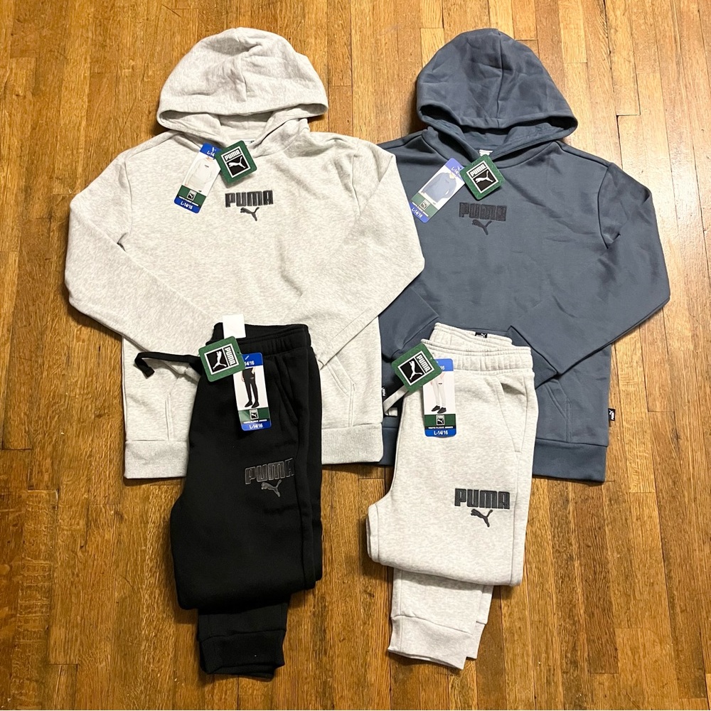 PUMA Youth Fleece Hoodies and Jogger - Size L (14/16)